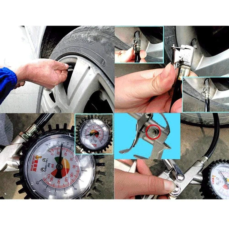 Auto Lkw Typ Reifenluftpumpe Druckmesser Messuhr Kompressor Werkzeug 15 BAR Reifenreparaturwerkzeuge auto mithelfer