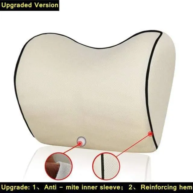 1PCS Auto Kopfstütze Nacken Kissen für sitz stuhl in auto Memory Foam baumwolle mesh kissen Stoff Abdeckung weiche kopf rest reise unterstützung