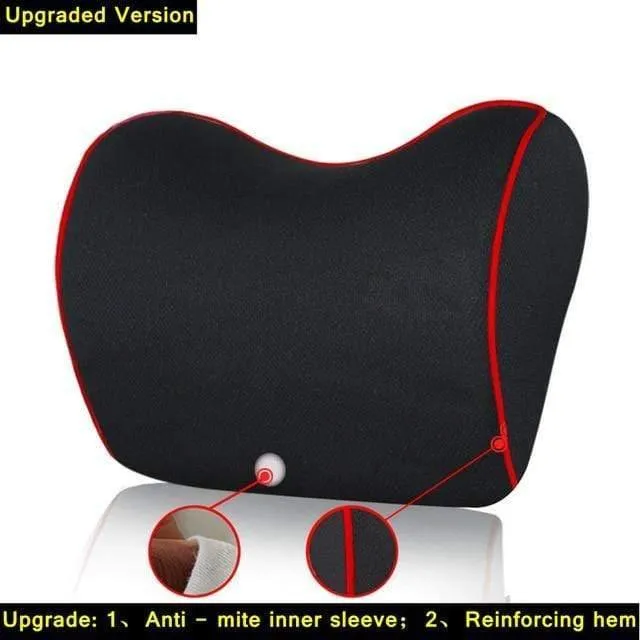 1PCS Auto Kopfstütze Nacken Kissen für sitz stuhl in auto Memory Foam baumwolle mesh kissen Stoff Abdeckung weiche kopf rest reise unterstützung