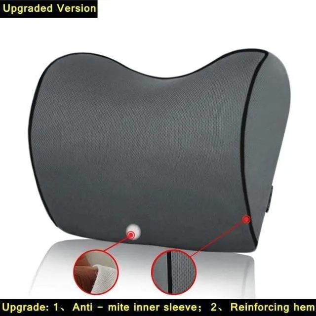 1PCS Auto Kopfstütze Nacken Kissen für sitz stuhl in auto Memory Foam baumwolle mesh kissen Stoff Abdeckung weiche kopf rest reise unterstützung