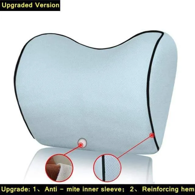 1PCS Auto Kopfstütze Nacken Kissen für sitz stuhl in auto Memory Foam baumwolle mesh kissen Stoff Abdeckung weiche kopf rest reise unterstützung