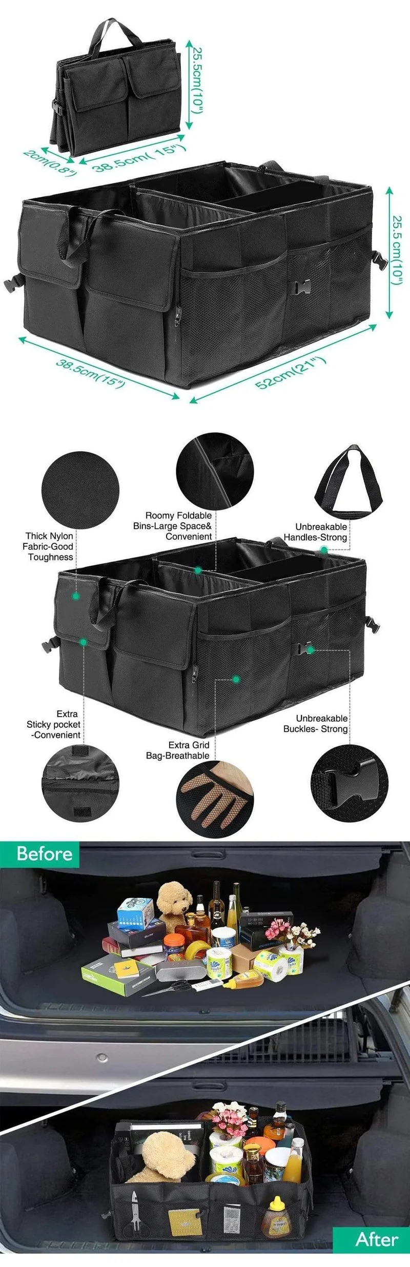 Kofferraum Organizer Umweltfreundlich Super Strong & Durable Faltbare Fracht Aufbewahrungsbox Für Auto Trucks SUV Kofferraum Box / Box