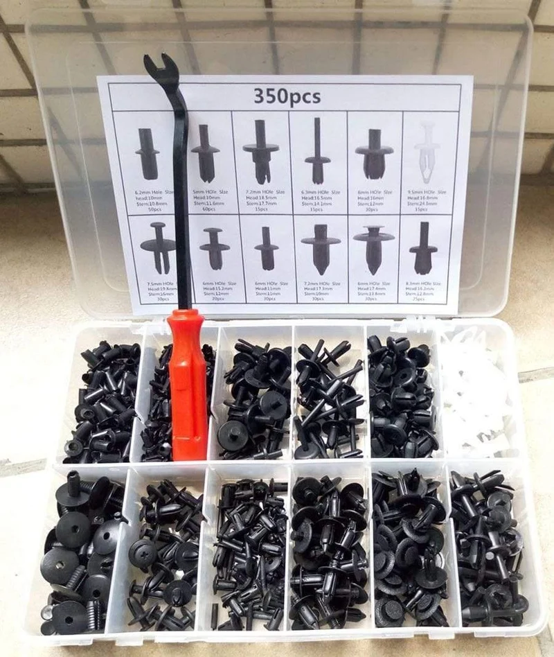 350pcs Auto Auto Push Pin Niet Trim Clip Panel Karosserie Interieur Sortiment Set HE09 Für Audi BMW Benz Ford Volvo 5