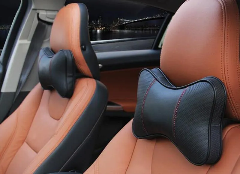 Echtes Leder Kopfkissen Nackenkissen Car Styling für Volvo XC60 S60 V60 V40 XC90 S80 Autoinnenausstattung