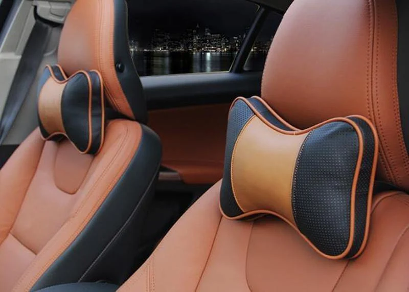 Echtes Leder Kopfkissen Nackenkissen Car Styling für Volvo XC60 S60 V60 V40 XC90 S80 Autoinnenausstattung