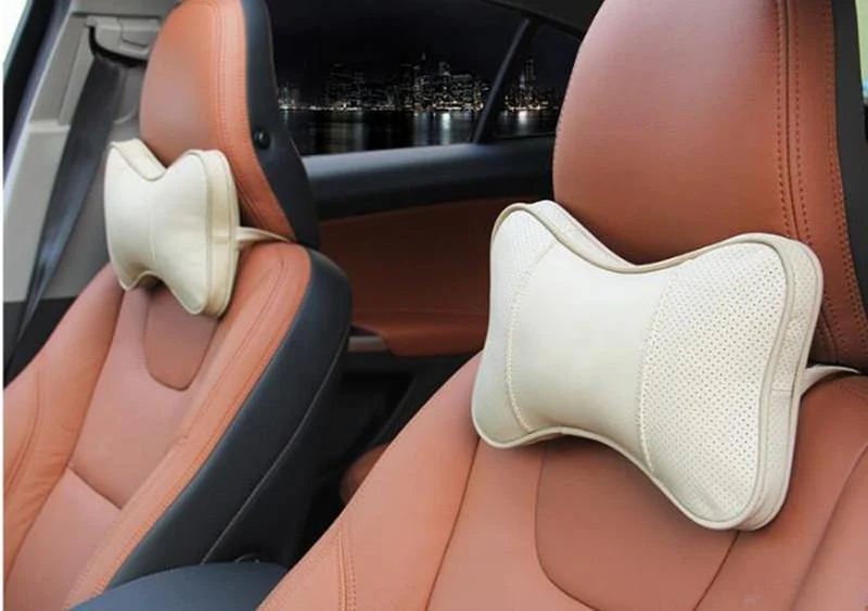 Echtes Leder Kopfkissen Nackenkissen Car Styling für Volvo XC60 S60 V60 V40 XC90 S80 Autoinnenausstattung