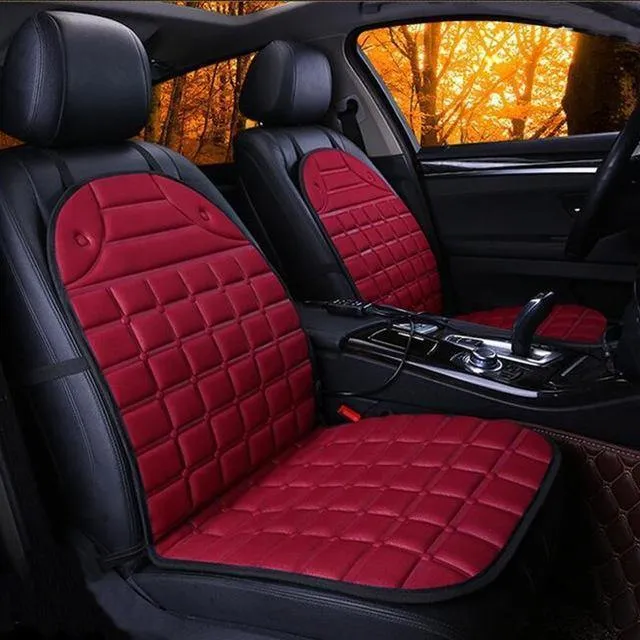 2Pcs In 1 Schnell beheizt & verstellbar Schwarz / Grau / Blau / Rot Auto elektrisch beheizter Sitz Auto Styling Winterpolster Kissen Autoplanen