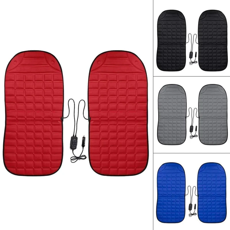 2Pcs In 1 Schnell beheizt & verstellbar Schwarz / Grau / Blau / Rot Auto elektrisch beheizter Sitz Auto Styling Winterpolster Kissen Autoplanen