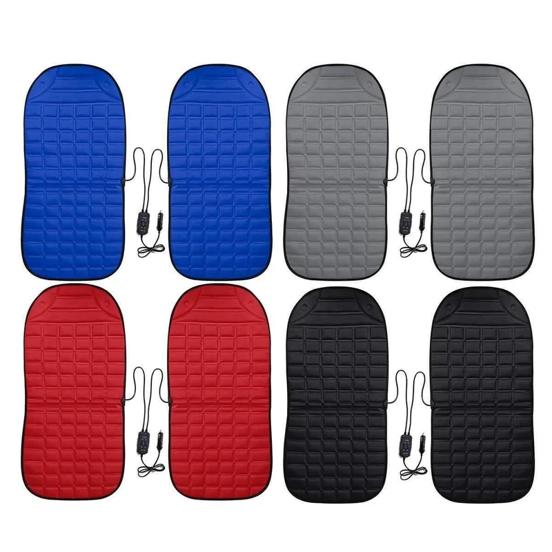 2Pcs In 1 Schnell beheizt & verstellbar Schwarz / Grau / Blau / Rot Auto elektrisch beheizter Sitz Auto Styling Winterpolster Kissen Autoplanen
