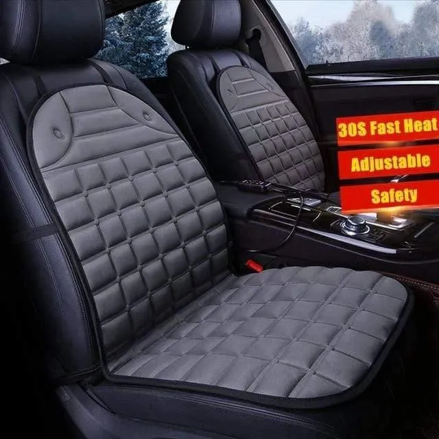 2Pcs In 1 Schnell beheizt & verstellbar Schwarz / Grau / Blau / Rot Auto elektrisch beheizter Sitz Auto Styling Winterpolster Kissen Autoplanen