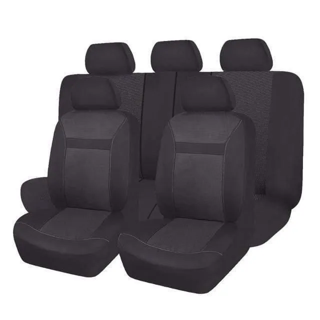 11 Pcs Polyster Material Volle Autositzbezüge Set Universal Fit Die Meisten Klassischen Autositzbezug Beige / Grau / Schwarz Farbe