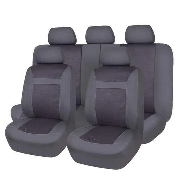11 Pcs Polyster Material Volle Autositzbezüge Set Universal Fit Die Meisten Klassischen Autositzbezug Beige / Grau / Schwarz Farbe