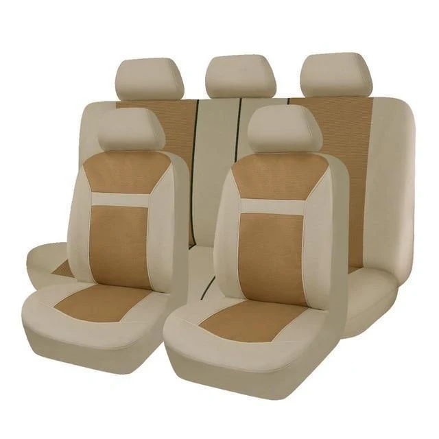 11 Pcs Polyster Material Volle Autositzbezüge Set Universal Fit Die Meisten Klassischen Autositzbezug Beige / Grau / Schwarz Farbe