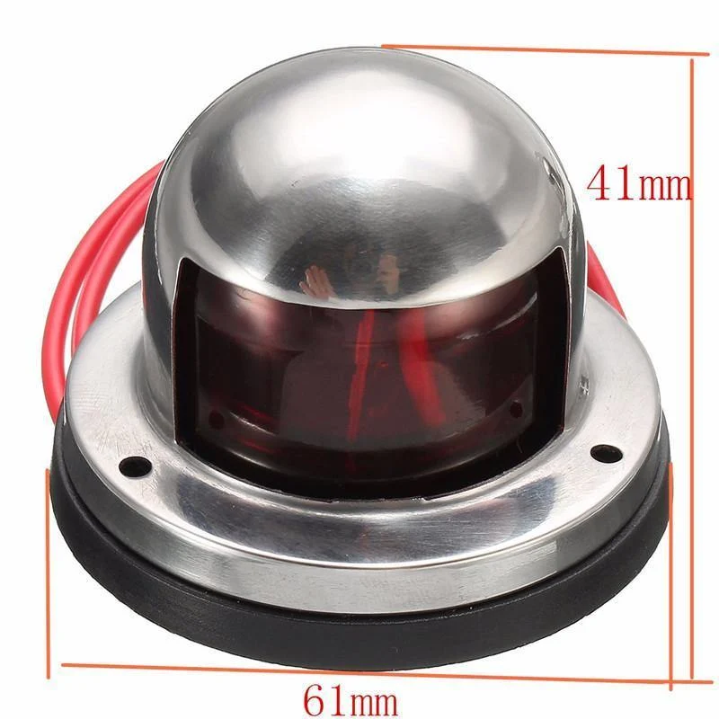 1 paar 12V Edelstahl Rot Grün Bogen FÜHRTE Navigation Lichter Boot Marine Anzeige Spot Licht Marine Boot Yacht segeln Licht