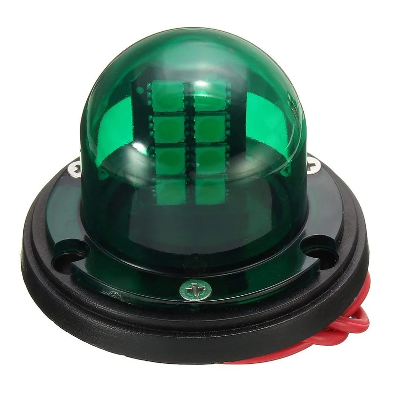 1 paar 12V Edelstahl Rot Grün Bogen FÜHRTE Navigation Lichter Boot Marine Anzeige Spot Licht Marine Boot Yacht segeln Licht