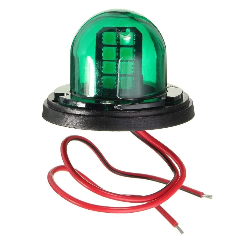 1 paar 12V Edelstahl Rot Grün Bogen FÜHRTE Navigation Lichter Boot Marine Anzeige Spot Licht Marine Boot Yacht segeln Licht