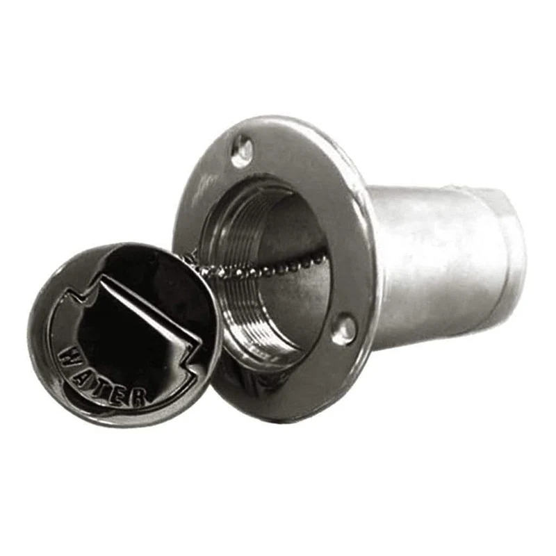 Schlauch-Deck-Füller, schlüssellose Kappe für WASSER, 38 mm Bootsfüller, 316 Edelstahl