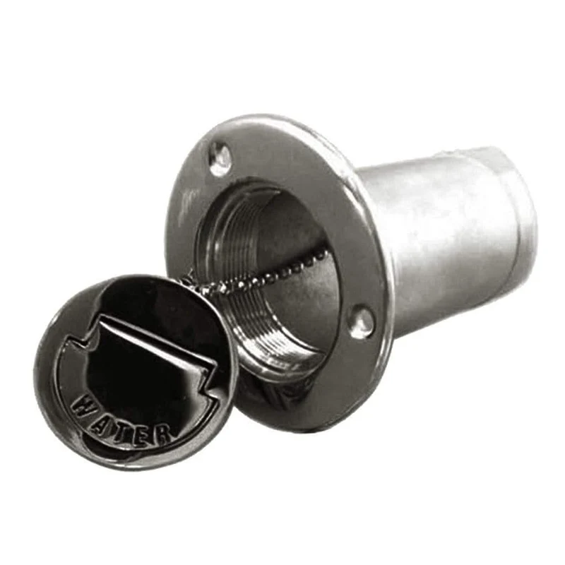 Schlauch-Deck-Füller, schlüssellose Kappe für WASSER, 38 mm Bootsfüller, 316 Edelstahl