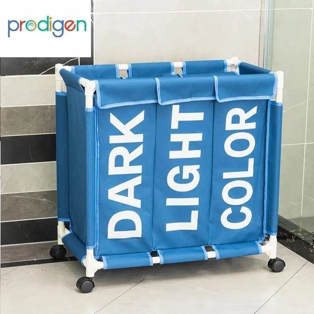 Wäschekorb Organizer 3 Grid Große Wäschekorb Bin Wasserdichte Wäschesäcke Für Schmutzige Kleidung Aufbewahrungsbox