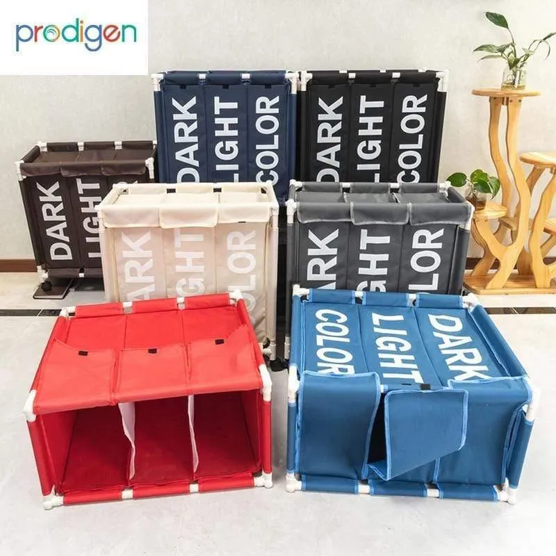 Wäschekorb Organizer 3 Grid Große Wäschekorb Bin Wasserdichte Wäschesäcke Für Schmutzige Kleidung Aufbewahrungsbox