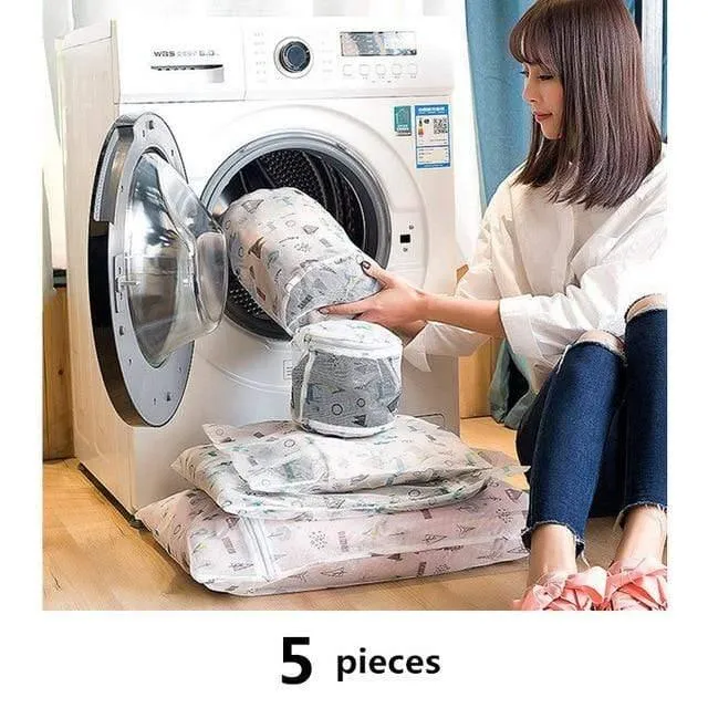 1 Satz Mesh Waschmaschine Wäschesack Mit Mehrfachen Stil Für Wahing Kleidung Faltbare Unterwäsche Bh Socken Wäschewaschbeutel Kit