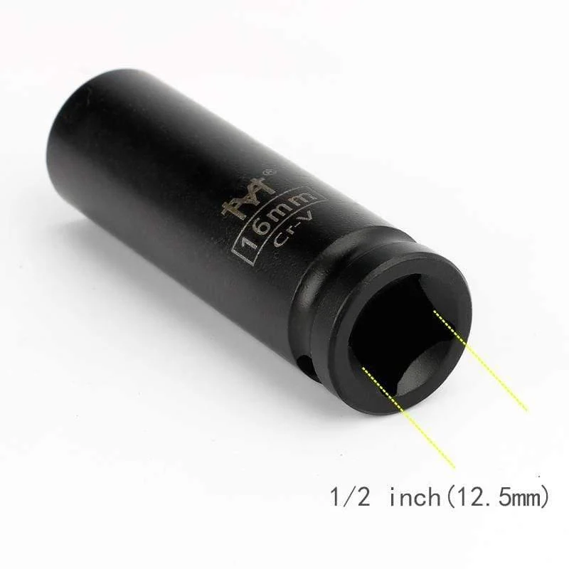 1/2-Zoll-Antrieb, tiefe Schlag-Steckschlüsseleinsätze, metrischer Luft-Pneumatik-Steckschlüsselkopf, 10–38 mm, langlebige Standard-Auto-LKW-Reparaturwerkzeuge