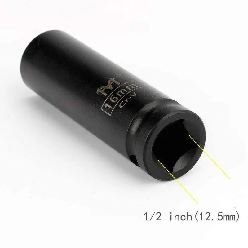 1/2-Zoll-Antrieb, tiefe Schlag-Steckschlüsseleinsätze, metrischer Luft-Pneumatik-Steckschlüsselkopf, 10–38 mm, langlebige Standard-Auto-LKW-Reparaturwerkzeuge