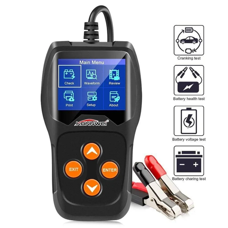 KW600 12V Autobatterietester 100 bis 2000CCA 12 Volt Batteriewerkzeuge für das Auto Quick Cranking Charging Diagnostic