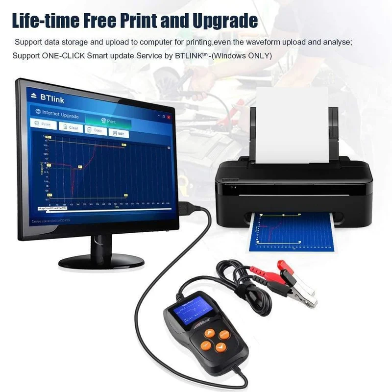 KW600 12V Autobatterietester 100 bis 2000CCA 12 Volt Batteriewerkzeuge für das Auto Quick Cranking Charging Diagnostic