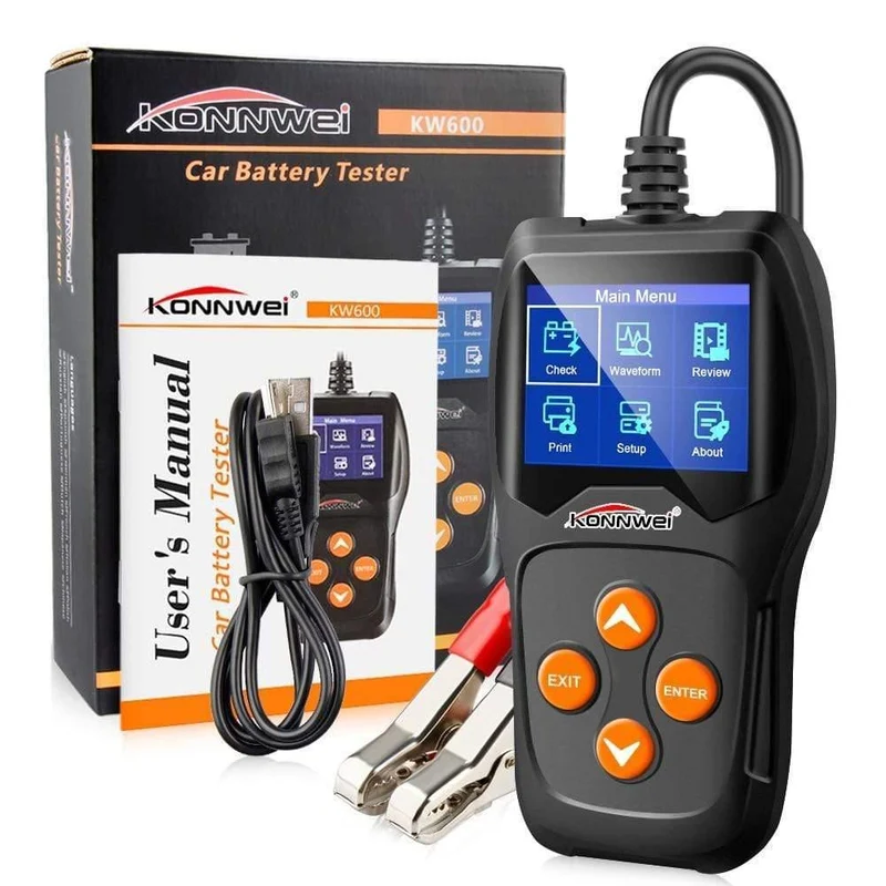 KW600 12V Autobatterietester 100 bis 2000CCA 12 Volt Batteriewerkzeuge für das Auto Quick Cranking Charging Diagnostic