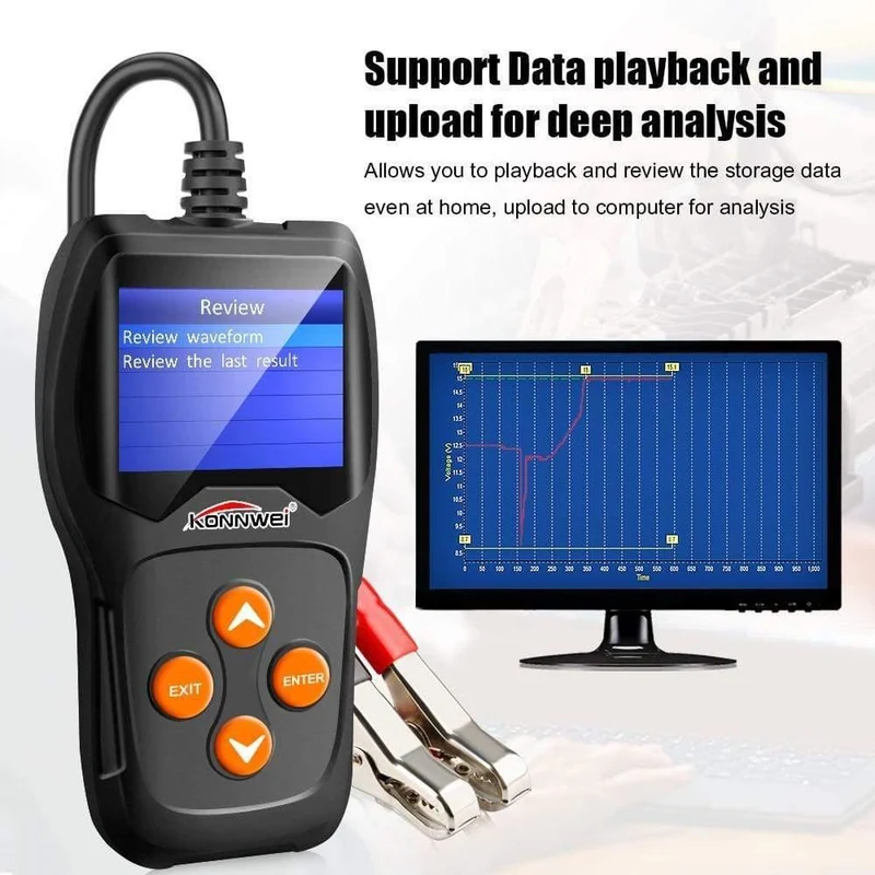 KW600 12V Autobatterietester 100 bis 2000CCA 12 Volt Batteriewerkzeuge für das Auto Quick Cranking Charging Diagnostic