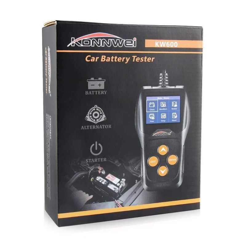 KW600 12V Autobatterietester 100 bis 2000CCA 12 Volt Batteriewerkzeuge für das Auto Quick Cranking Charging Diagnostic