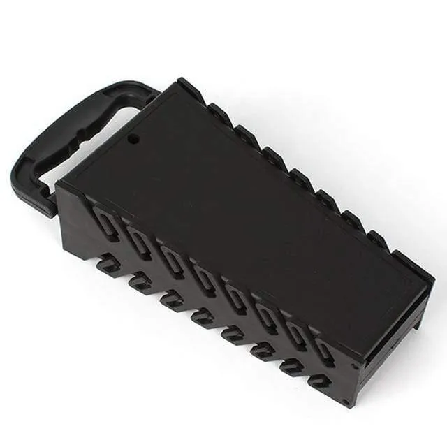 16 Schlitz Standard-Schraubenschlüssel-Cliphalter Kunststoffschienenablage Schraubenschlüsselregal Aufbewahrungswerkzeug Organizer Tasche Garagenschlüsselhalter 7-22mm