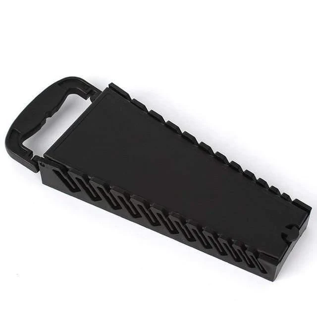 16 Schlitz Standard-Schraubenschlüssel-Cliphalter Kunststoffschienenablage Schraubenschlüsselregal Aufbewahrungswerkzeug Organizer Tasche Garagenschlüsselhalter 7-22mm