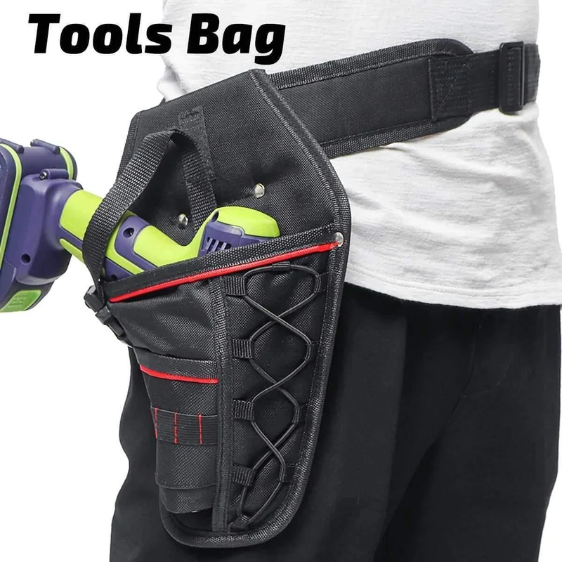 8 in 1 tragbare Akku-Bohrmaschine Elektriker Werkzeugtasche Multifunktionale elektrische Schraubenschlüssel Hammer Schraubendreher Halter Gürteltasche Beutel