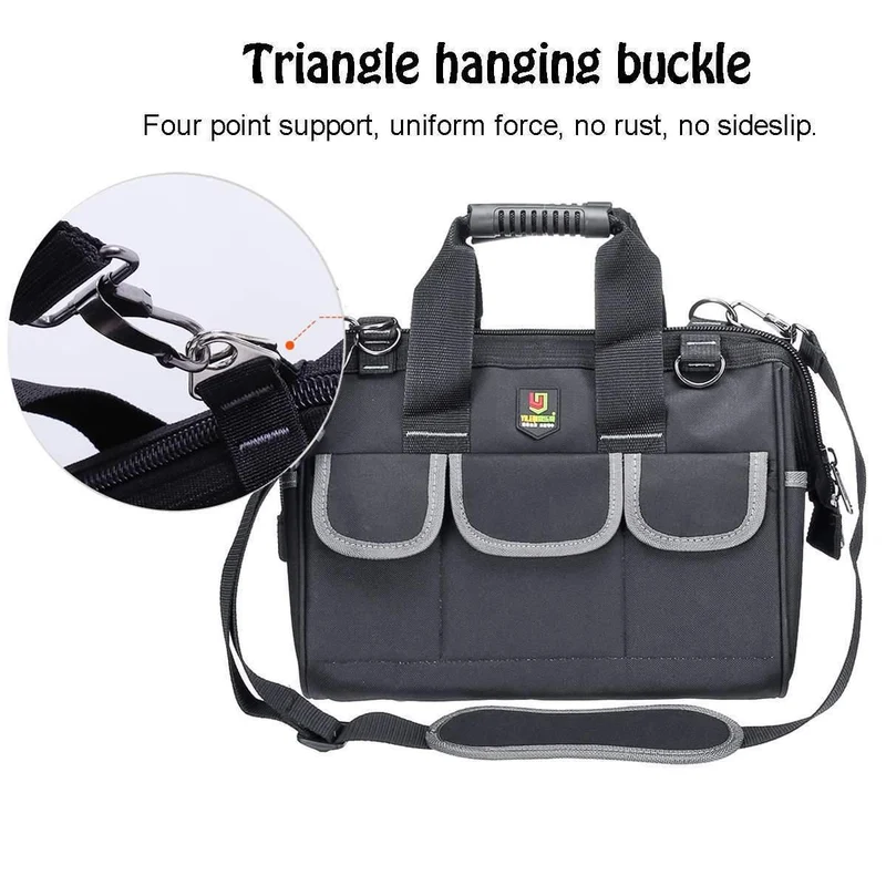 Oxford-Werkzeugtasche, wasserdichte Aufbewahrungstasche für Handwerkzeuge, Elektrikertasche, große Kapazität, Aufbewahrungstasche für Werkzeuge, 12/14/17/19 Zoll