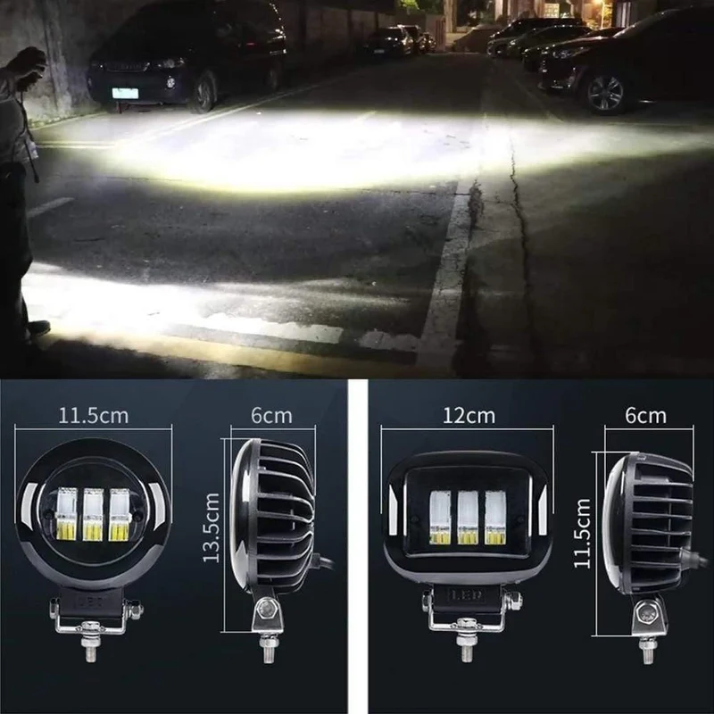 6D Objektiv 5 Zoll Runde Quadratische Led-arbeitslicht 12 V Für Auto 4WD ATV SUV UTV Lkw 4x4 Offroad Motorrad Auto Arbeiten Fahren Lichter