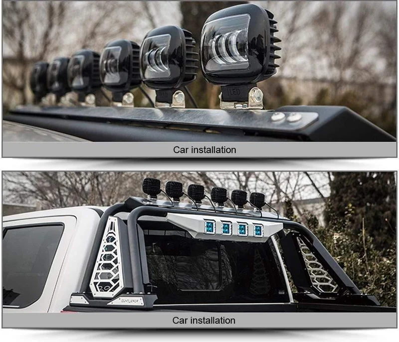 6D Objektiv 5 Zoll Runde Quadratische Led-arbeitslicht 12 V Für Auto 4WD ATV SUV UTV Lkw 4x4 Offroad Motorrad Auto Arbeiten Fahren Lichter