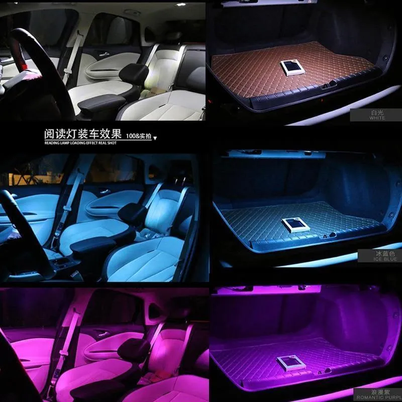 9PC Fehlerfrei Weißes LED-Innenlicht-Paket-Kit für Mitsubishi pajero 2007-2014-Zubehör Lesetürleuchten weiß blau