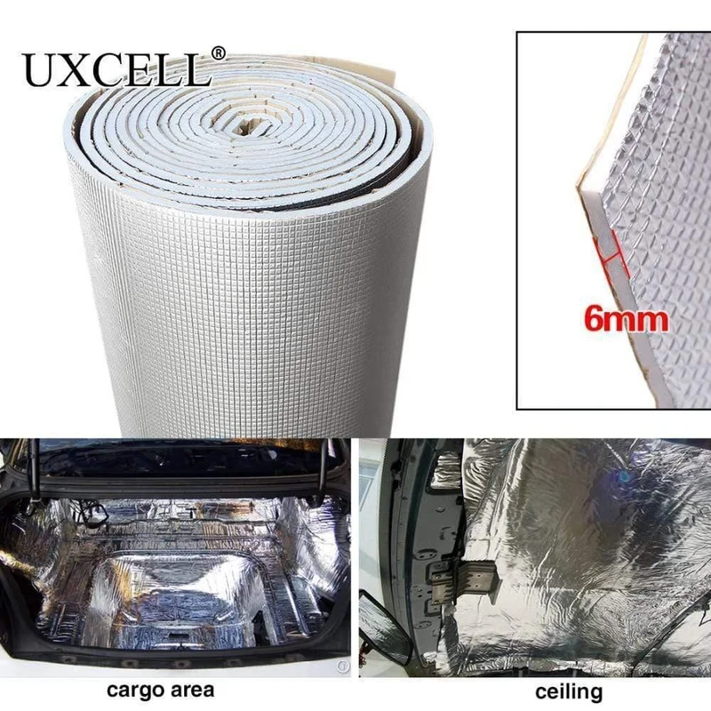 6mm 236mil Dicke Aluminiumoxidfaser + Schalldämpfer Baumwolle Auto Auto Innenraumwärme Schalldämmung Schalldämmung Dämpfungsmatte