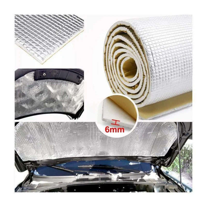 6mm 236mil Dicke Aluminiumoxidfaser + Schalldämpfer Baumwolle Auto Auto Innenraumwärme Schalldämmung Schalldämmung Dämpfungsmatte