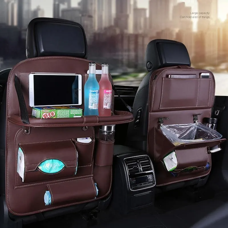 Autositz Organizer PU Leder Auto Rückenlehne Aufbewahrungstasche Multifunktionsbehälter Tasse iPad Handyhalter Srorage Solutions