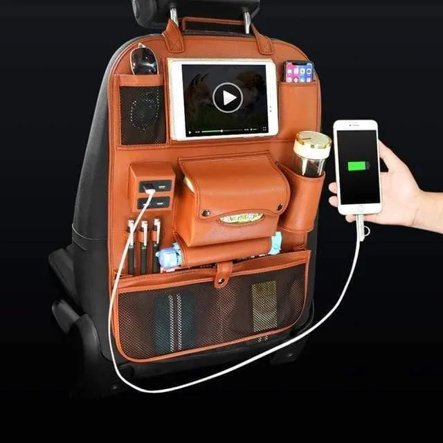 Zubehör Autositz-Organizer Innenraum Auto-Rücksitz-Aufbewahrungstasche Universelle Reisetasche 4 USB-Lade-Handy für Kinder
