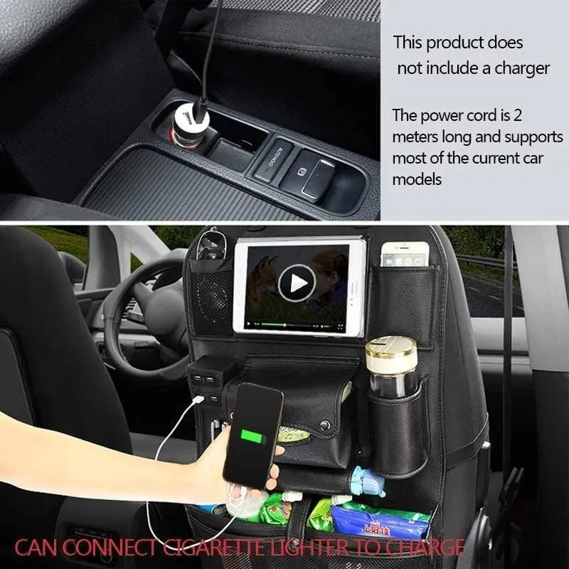 Zubehör Autositz-Organizer Innenraum Auto-Rücksitz-Aufbewahrungstasche Universelle Reisetasche 4 USB-Lade-Handy für Kinder