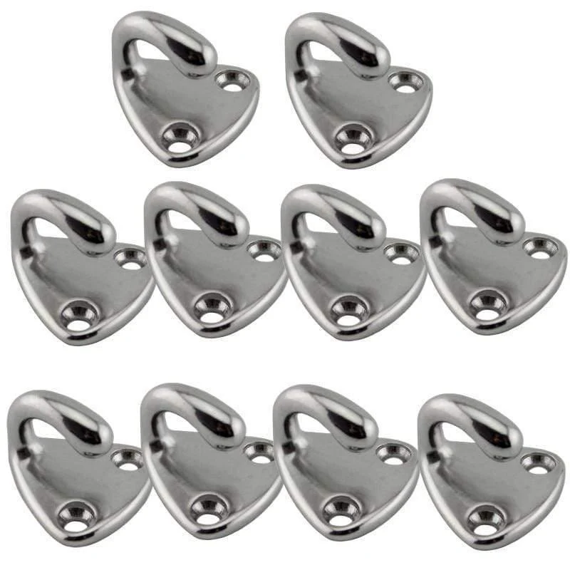 10 stücke Marine 316 Edelstahl Mini Boot Fender Haken Karabiner Pad Auge Marine Segeln Silber Fender Haken 27mm x 27mm
