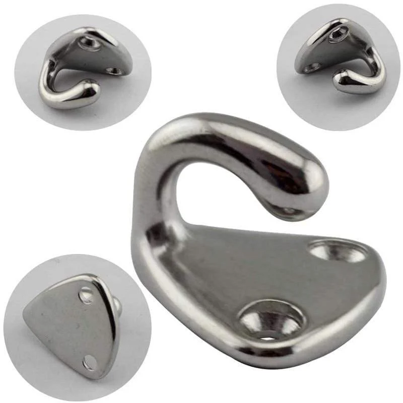 10 stücke Marine 316 Edelstahl Mini Boot Fender Haken Karabiner Pad Auge Marine Segeln Silber Fender Haken 27mm x 27mm