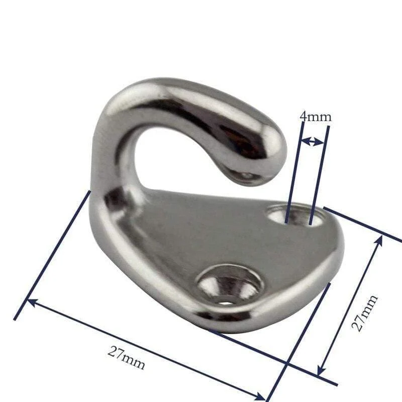 10 stücke Marine 316 Edelstahl Mini Boot Fender Haken Karabiner Pad Auge Marine Segeln Silber Fender Haken 27mm x 27mm