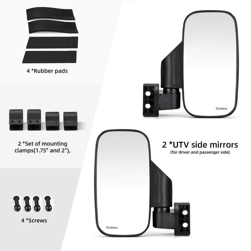 1.75 "2" UTV Spiegel Seitenspiegel für Polaris RZR PRO XP 800 900 1000 Ranger für Can Am Racing Mirror