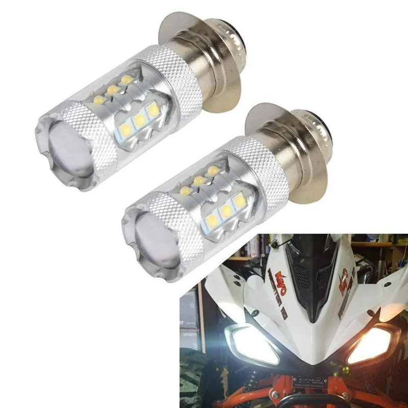 2PCS 80W Super White LED Scheinwerferlampen Upgrade Für Yamaha ATVS YFM350 400 450 660 Raptor Blaster 700 Banshee 200 ATV Luces