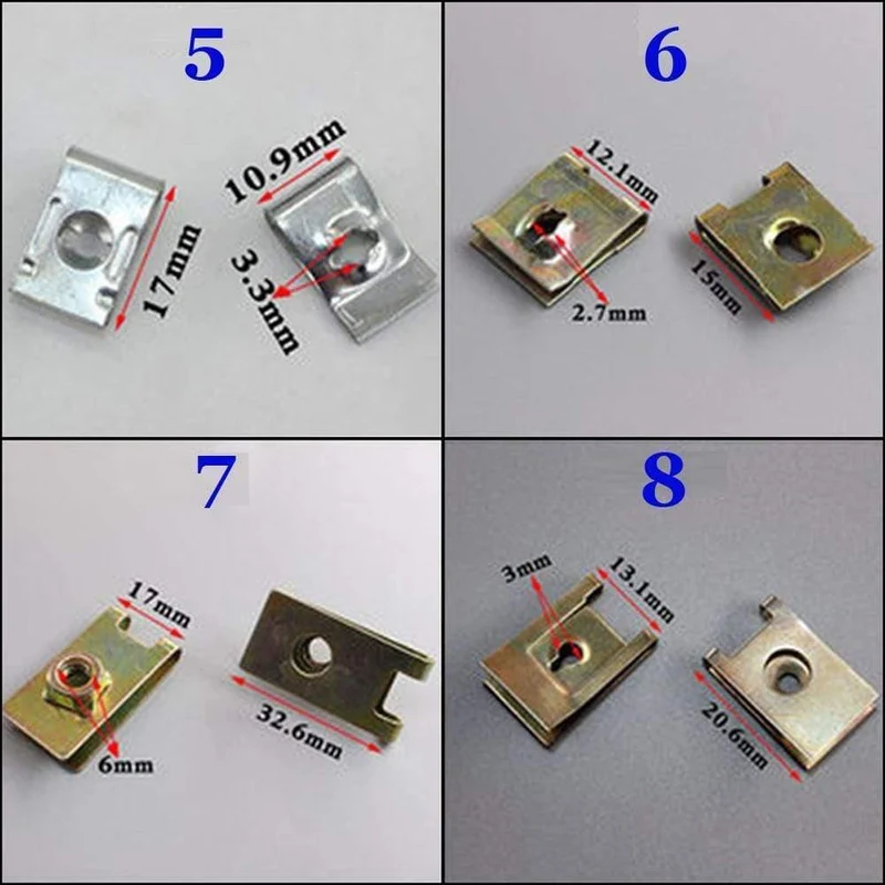 165Pcs U Typ Auto Verschluss Dichtung Feste Schraube Metall Clips Für Auto Tür Panel Kotflügel Auto Zubehör